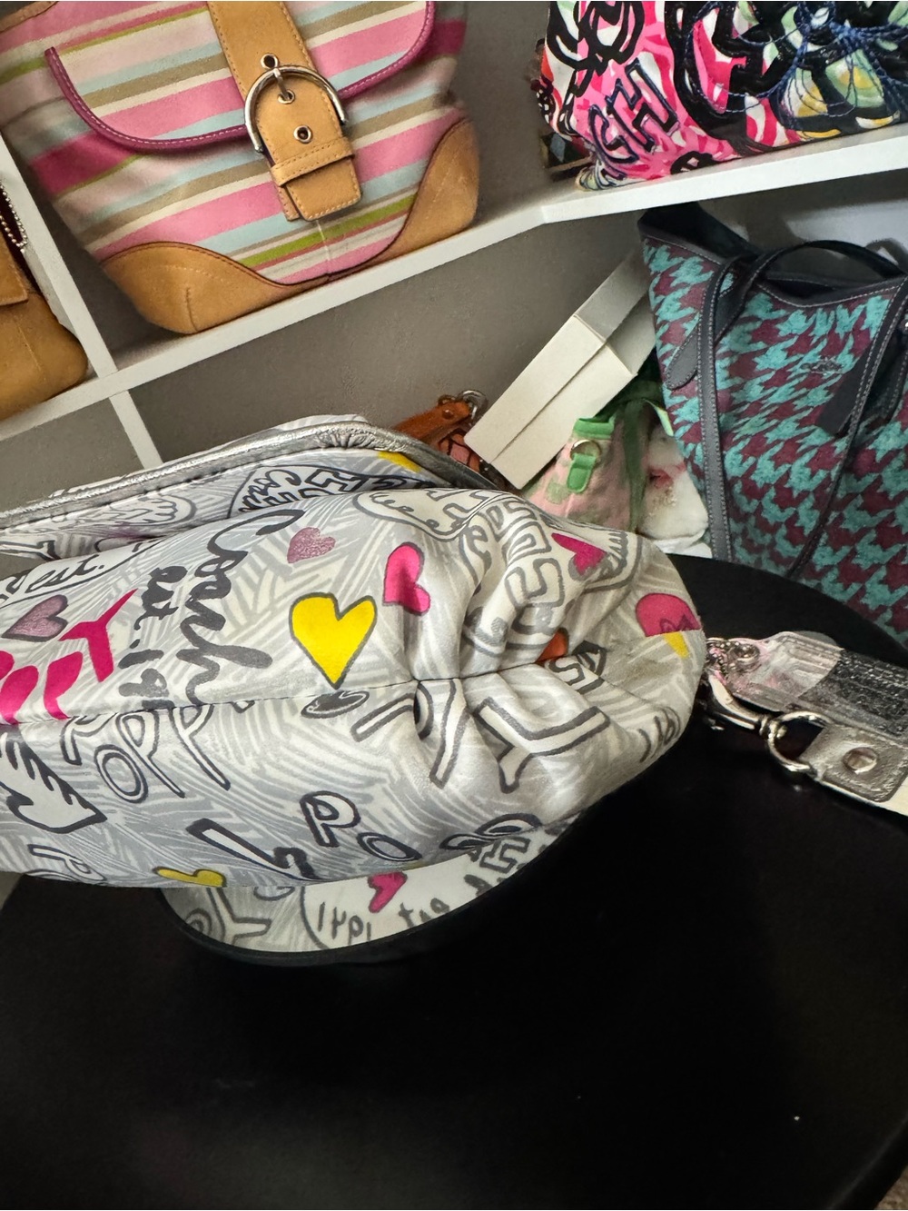 Coach Poppy Graffiti Print Shoulder Bag - Picture 8 of 11